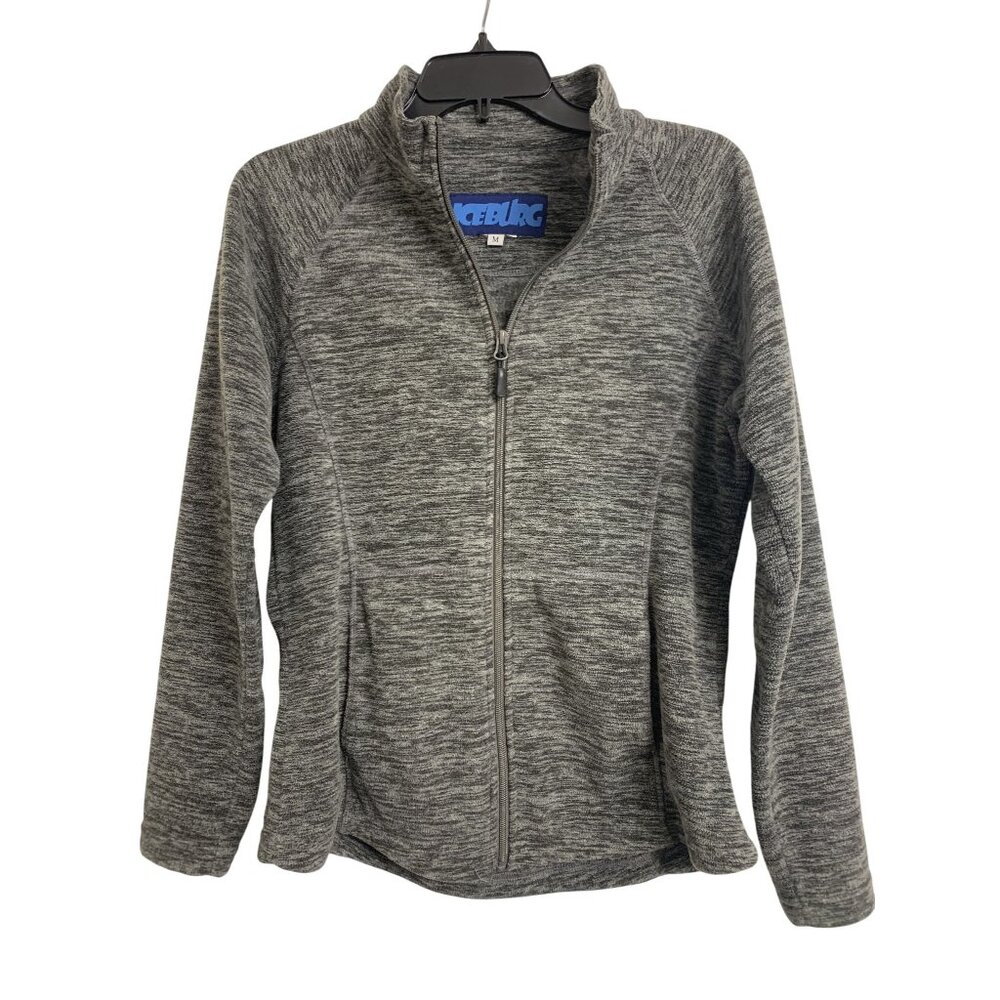 Iceburg Fleece Full Zip Gray Jacket Size M‎